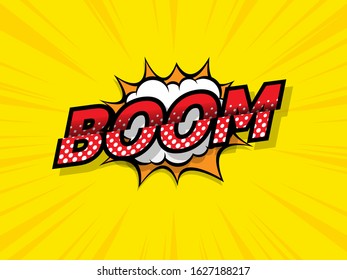 boom comic book, pop art background vector illustration