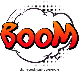 Nube cómica de boom. Expresión de sonido divertida en estilo retro