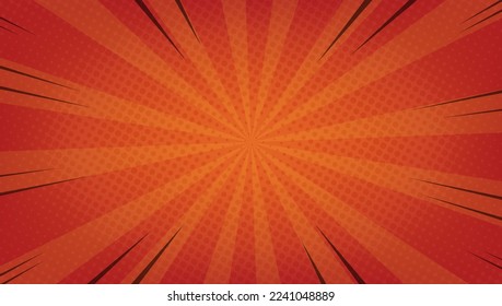 boom comic explosion background on red