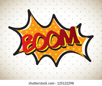 Boom comic over vintage background vector illustration