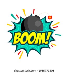 boom comic pop art sound effect explode sign