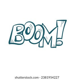boom comic pop text emotional speech sound vector hand drawn doodle 
