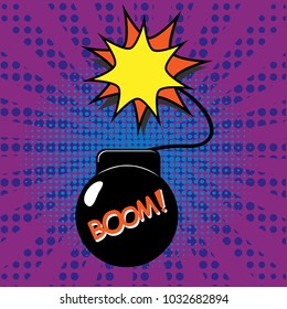 Boom. Comic Speech Bubble. Cartoon. Vector illustration