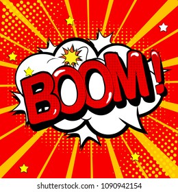 Boom. Comic Speech Bubble. Cartoon Vector illustration