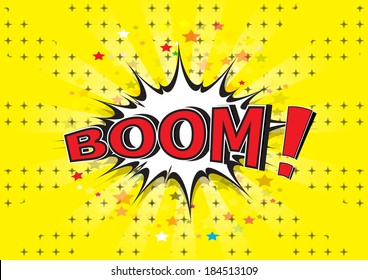 Boom! - Bolha de fala cômica, desenhos animados 