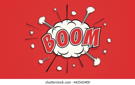  Boom - comic speech bubble. Cartoon vector and illustration.