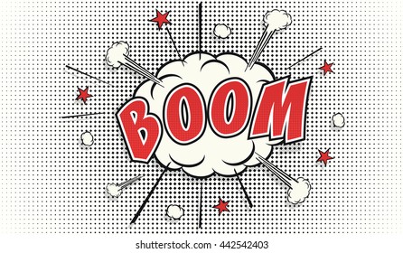 Boom - Comic Speech Bubble. Cartoon vector and illustration.
