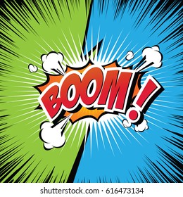 Boom! Comic Speech Bubble, Cartoon. Art And Illustration Vector File.