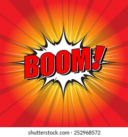 BOOM ! Comic Speech Bubble Cartoon,vector Illustration 