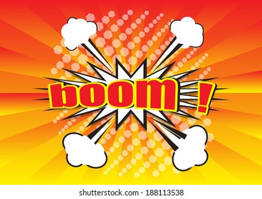 boom !  comic speech bubble catroon