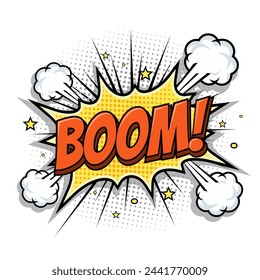 Boom comic speech bubble text 