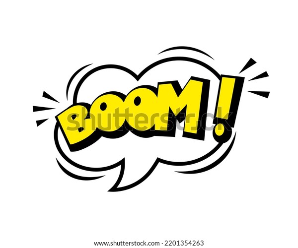 Boom Comic Word Speech Bubble Icon Stock Vector (Royalty Free ...