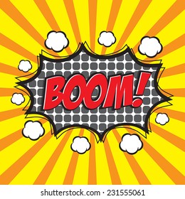 BOOM! comic wording design for comic background, comic strip