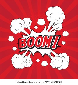 BOOM! comic wording sound effect set design for comic background, comic strip