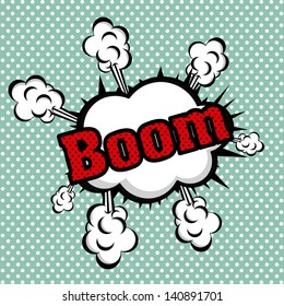 boom comics icon over dotted background vector illustration