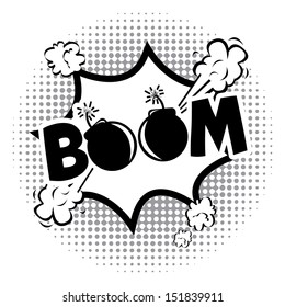 boom comics icon over dotted background vector illustration    