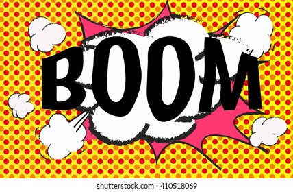 boom comics icon over pop art  background design vector illustration