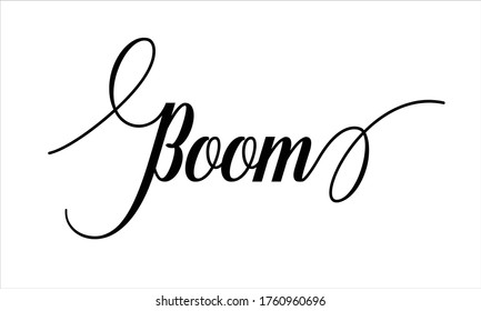 Boom Creativo texto tipográfico cursivo sobre fondo blanco