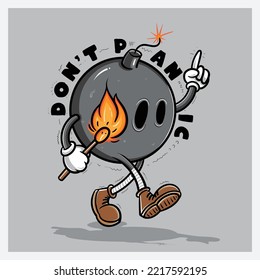 boom don't panic mascot design . vector