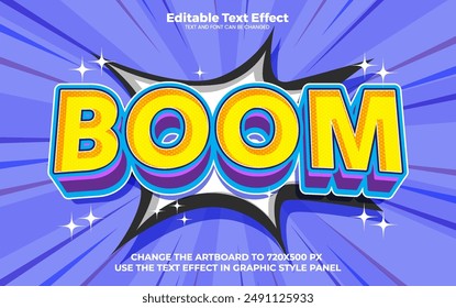 Boom editable text effect in modern trend style