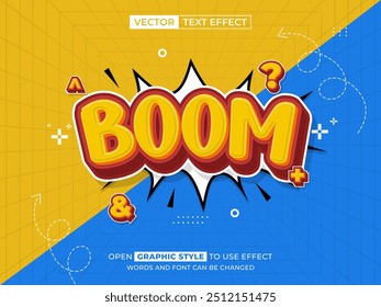 boom  editable text, font effect, 3d text for title