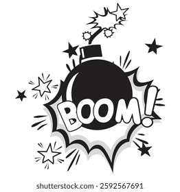Boom Effect Comic style Vector isolated in a white background