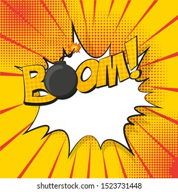 boom! explosion bubble with a bomb in pop art