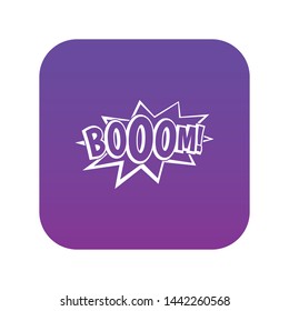 Boom, explosion bubble icon digital purple for any design isolated on white vector illustration