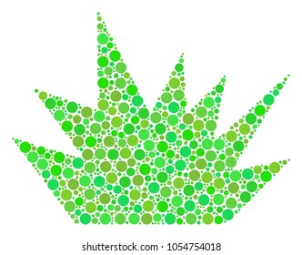 Boom Explosion composition of filled circles in different sizes and green shades. Vector filled circles are combined into boom explosion composition. Organic design concept.