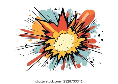 Boom and explosion effect comic vector