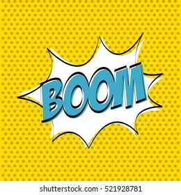 boom explosion icon. comic and pop art concept. colorful design. vector illustration