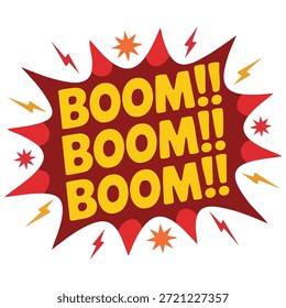 Explosión de boom burbuja de discurso meme Vector de estilo geométrico