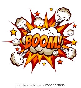 Boom explosion text. Comic sound effects