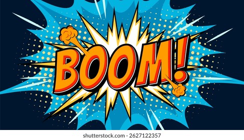 Flash de explosão em fundo azul