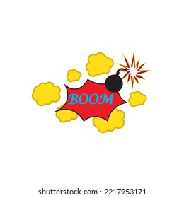 Boom flash on white Free Vector