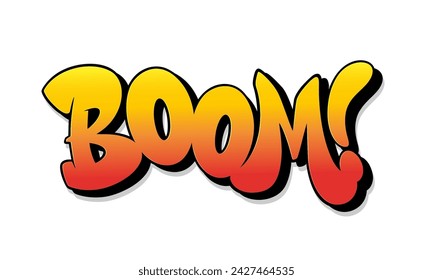 Boom font in graffiti style. Vector illustration.