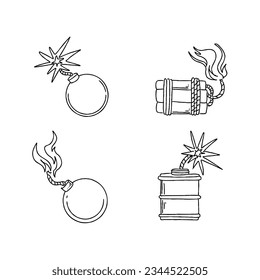 boom hand drawn doodle illustrations vector set