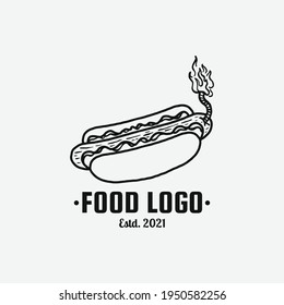boom hotdog vector logo template