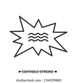 Boom icon. Cartoon style message bubble linear pictogram. Breaking news, important message and attention concept. Editable stroke thin line vector illustration for graphic design and web