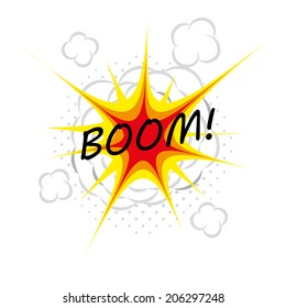 boom. illustration of comic book explosion. vector eps10