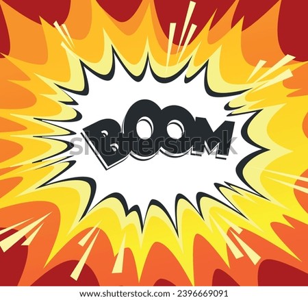Boom illustration. Images of an explosion in comics and anime