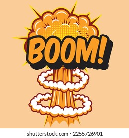 Boom isolated pink comic text speech bubble