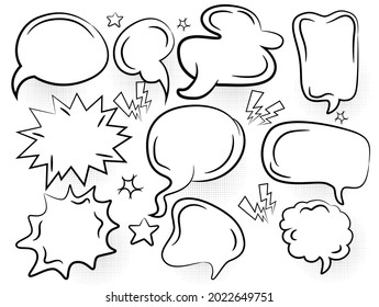 Boom isolated white comic text speech bubble. Colored pop art style sound effect. Halftone vector illustration banner. Vintage comics book poster. Colored funny cloud font.ESP10