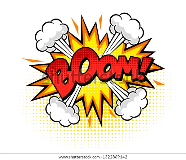 Boom isolated\
white comic text speech\
bubble