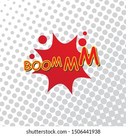 Boom Letter comic style flat design 
