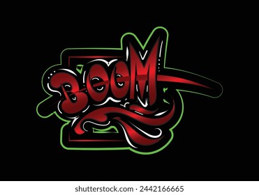 BOOM lettering custom template design