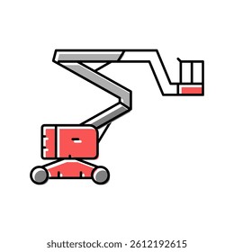 boom lift construction car vehicle color icon vector. boom lift construction car vehicle sign. isolated symbol illustration