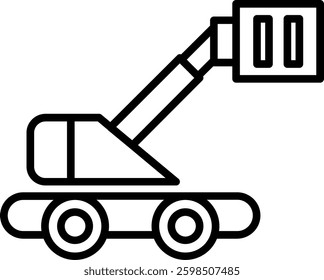 Boom Lift Line Vector Icon Design
