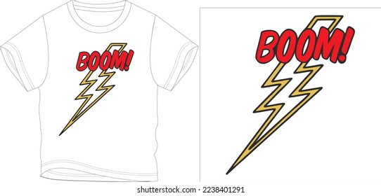 boom lighting t shirt graphic design vector illustration digital file