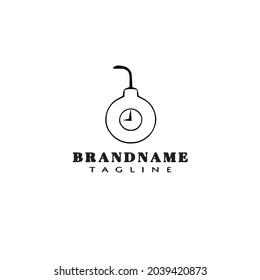 icono de la plantilla de diseño de dibujos animados del logotipo boom ilustración vectorial moderna negra